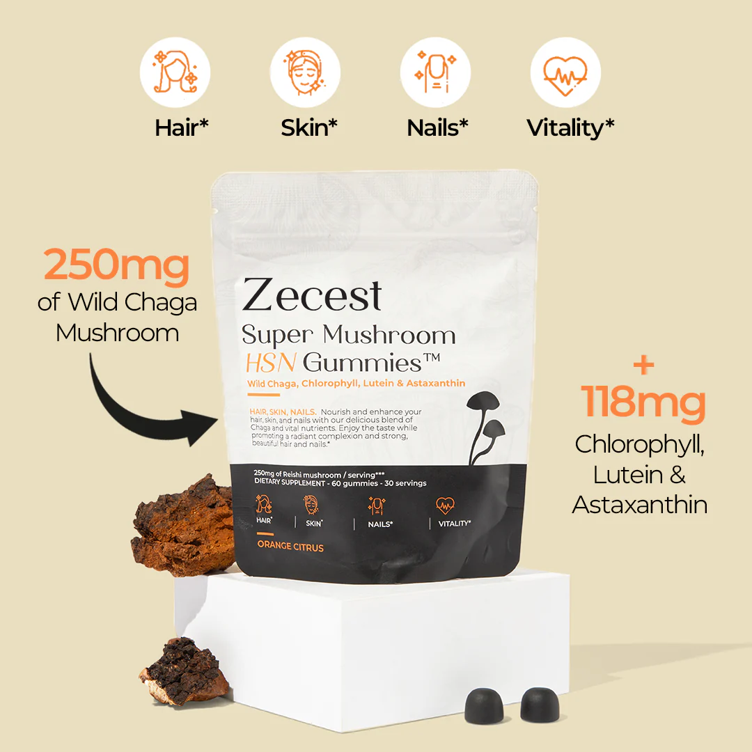 Zecest® Super Mushroom HSN Gummies (Hair. Skin. Nails)™